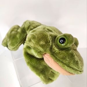 Folkmanis Folktails Plush Green Frog Hand Puppet Lake Pond Nature Stuffed Animal